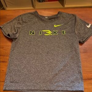 Nike Gray and Neon Green T-Shirt
